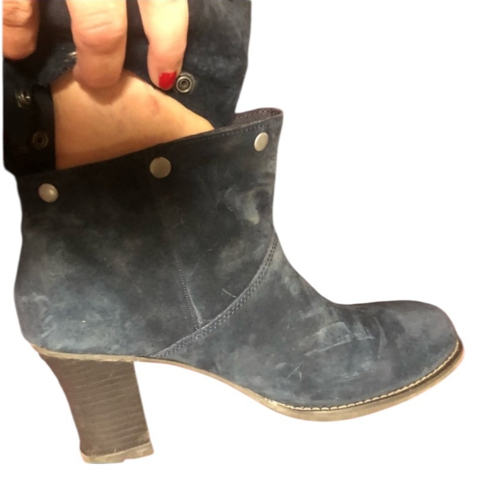 CAT Caterpillar 3 in 1 Navy  leather adjustable lengths boots rubber sole NIB - Picture 4 of 15